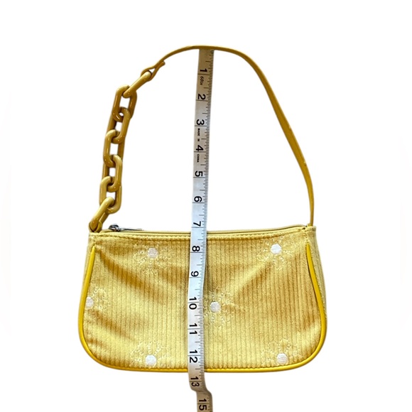 Art class Yellow Corduroy Embroidered Daisy Chain Bag Purse Excellent Condition! - Picture 5 of 6